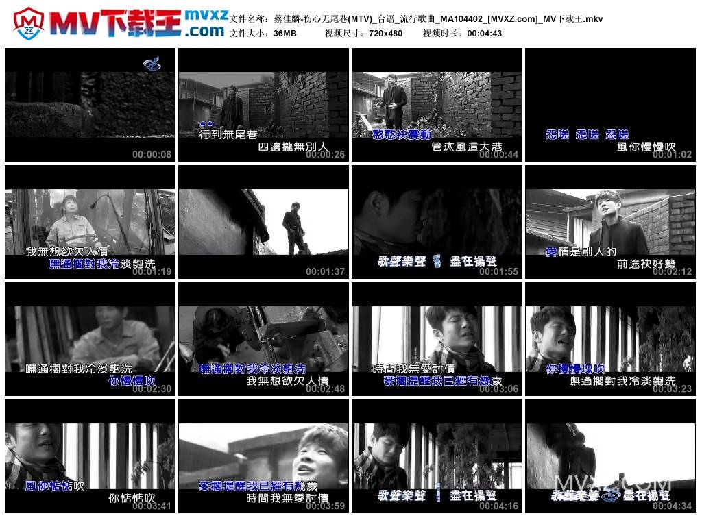 蔡佳麟-伤心无尾巷(MTV)_台语_流行歌曲_MA104402